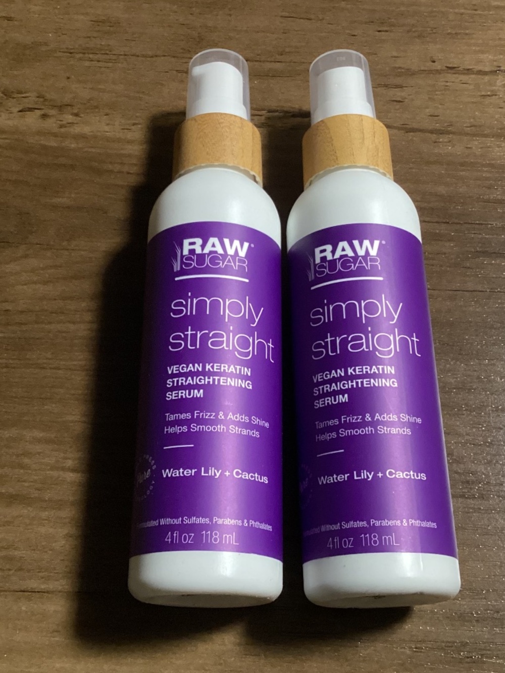 Raw Sugar Simply Straight Straightening Serum Bundle New 4 fl oz/118 ml